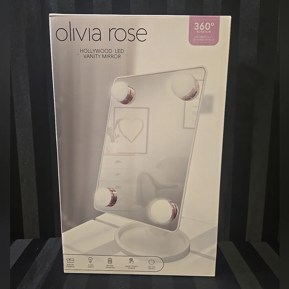 Olivia Rose Hollywood 4 LED Light Vanity Mirror 360° Rotation Smart Touch Sensor